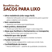 Kit 3 Sacos Para Lixo G 100 Litros Reforçado Com Alça 60un