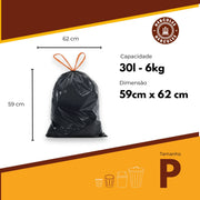Kit 3 Sacos Para Lixo P 30 Litros Reforçado Com Alça 135un