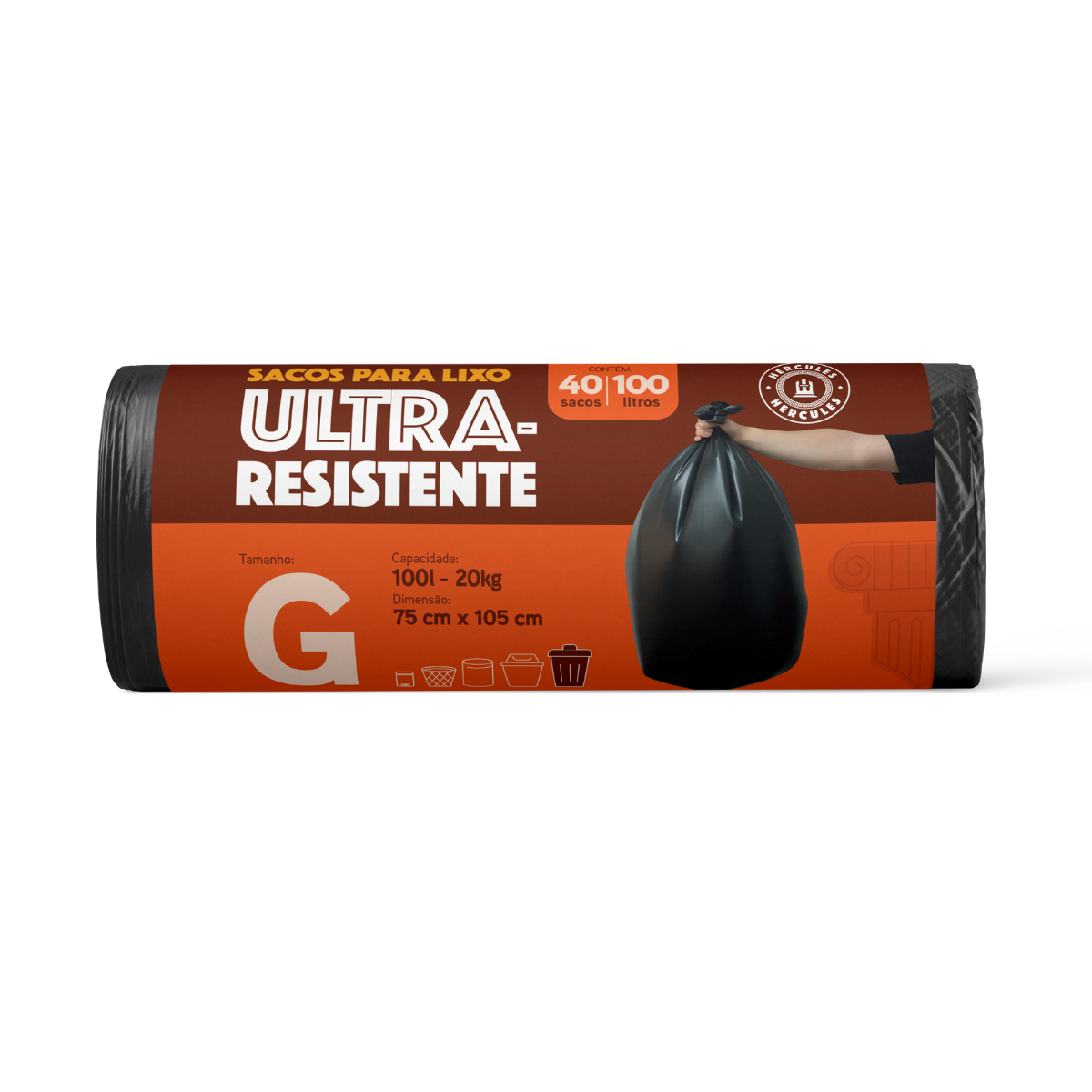 Saco para Lixo G 100L Reforçado Rolo Econômico 40un