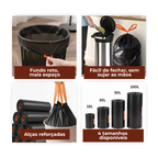Kit 3 Sacos Para Lixo PP 15 Litros Reforçado Com Alça 180un