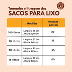 Kit 3 Sacos Para Lixo M 50 Litros Reforçado Com Alça 105un