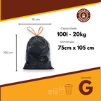 Saco para Lixo G 100L Reforçado com Alça 20un