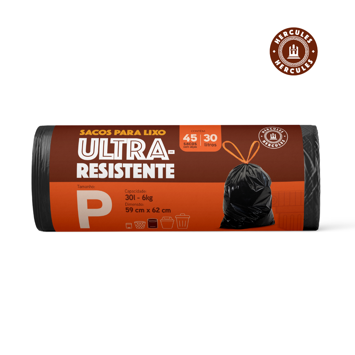Saco para Lixo P 30L Reforçado com Alça 45un