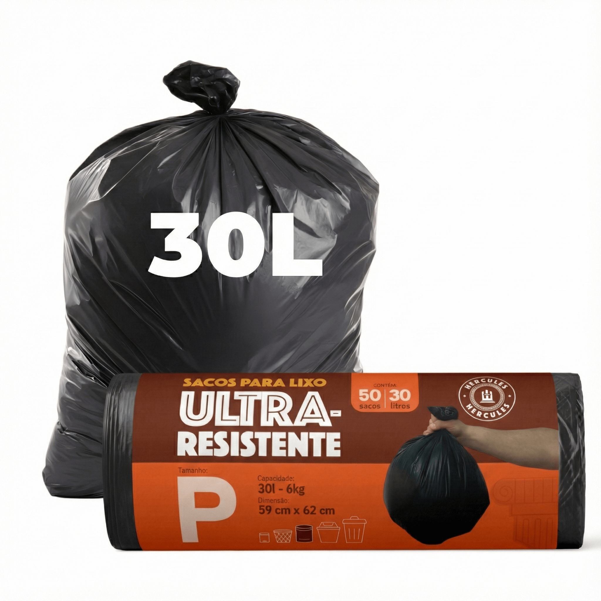Saco para Lixo P 30L Reforçado Rolo 50un