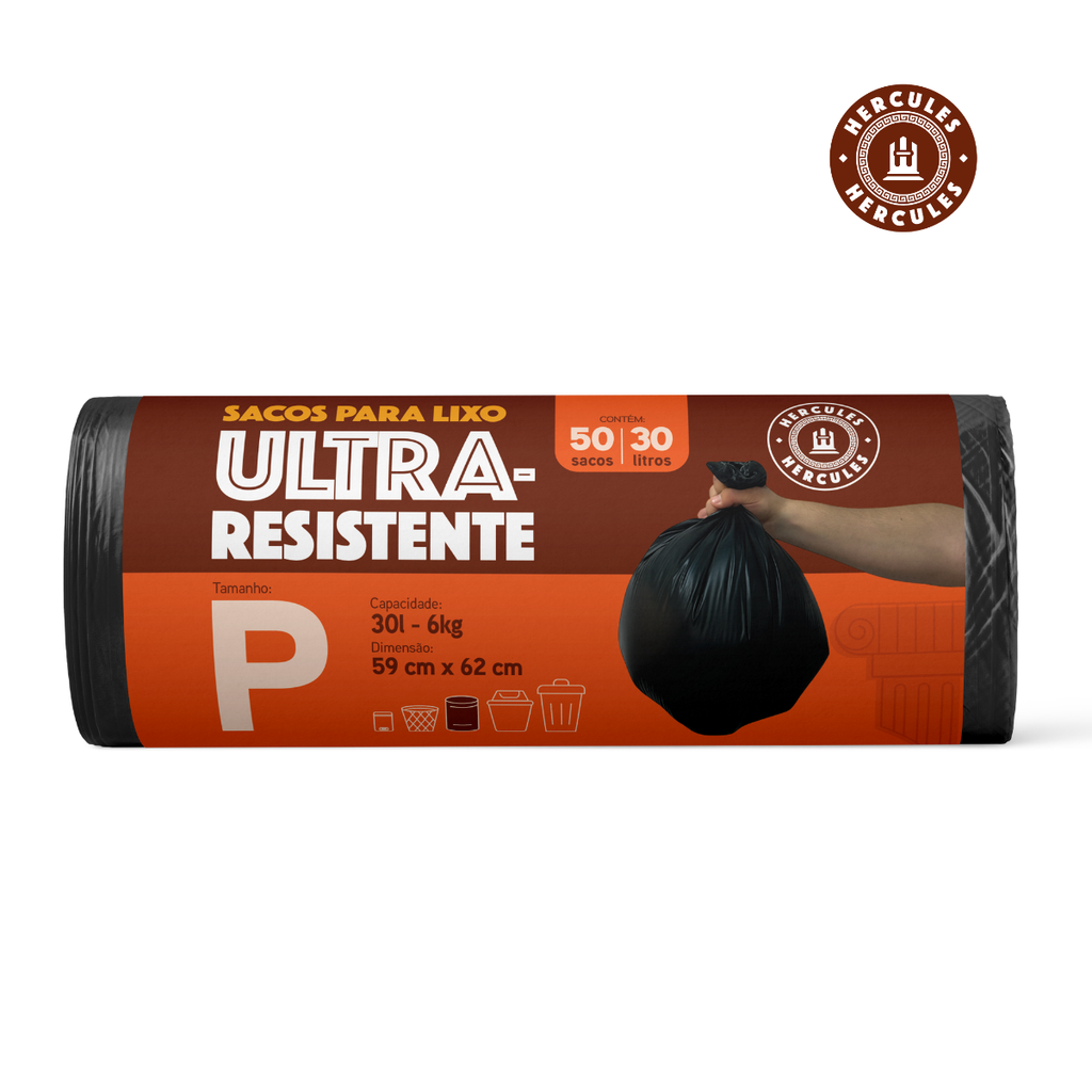 Saco para Lixo P 30L Reforçado Rolo 50un