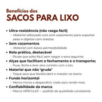 Kit 3 Sacos Para Lixo M 50 Litros Reforçado Com Alça 105un