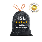 Saco para Lixo PP 15L Reforçado com Alça 60un