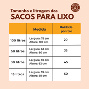 Saco para Lixo PP 15L Reforçado com Alça 60un