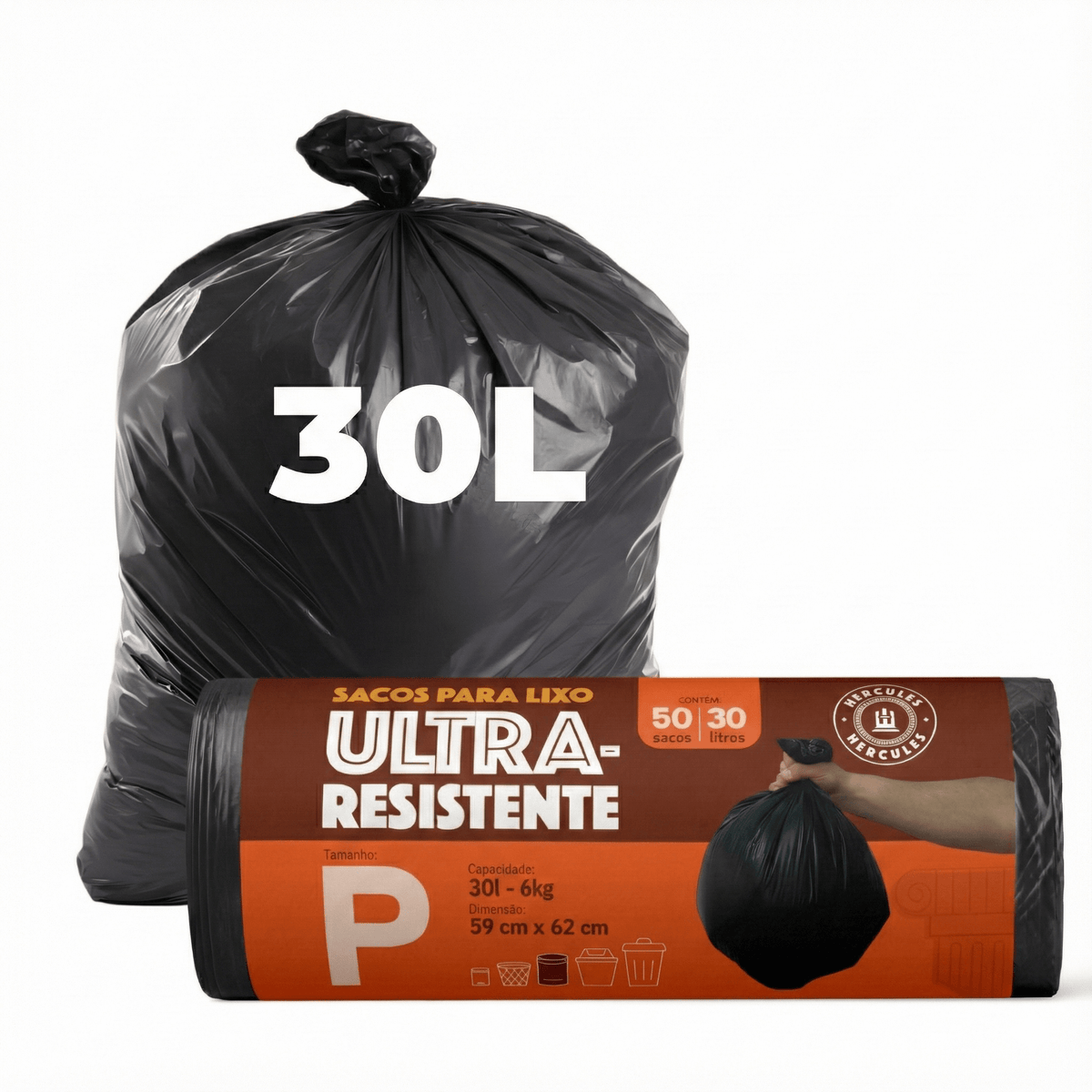 Kit 3 Sacos Para Lixo P 30 litros Reforçado Sem Alça 150un