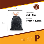 Saco para Lixo P 30L Reforçado com Alça 45un