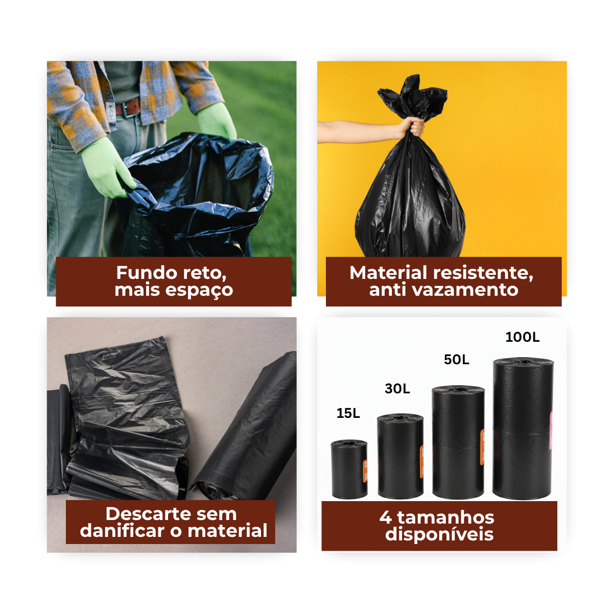 Saco para Lixo PP 15L Reforçado Rolo 80un