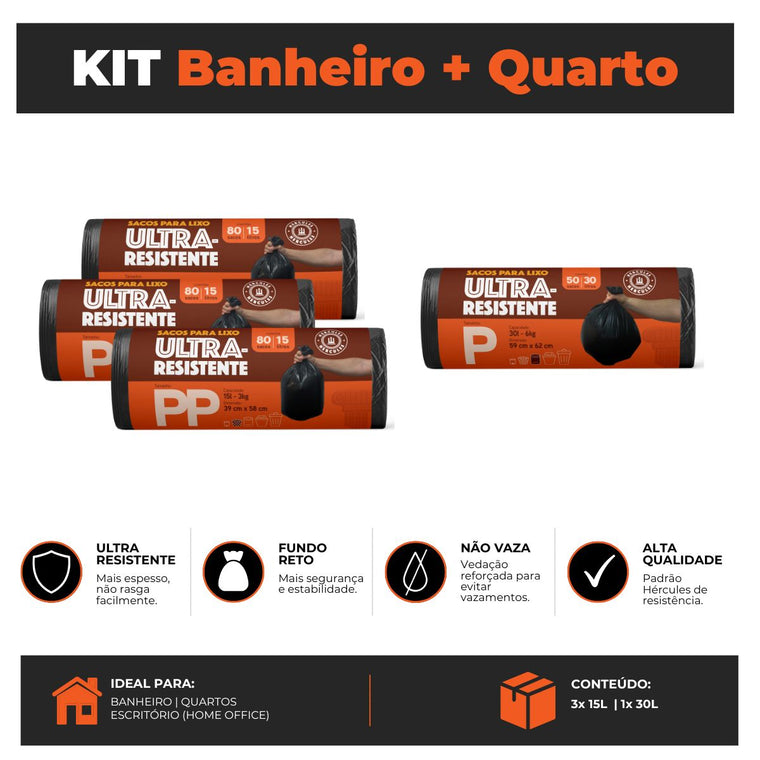 Kit Banheiro e Quartos Hércules em Rolo