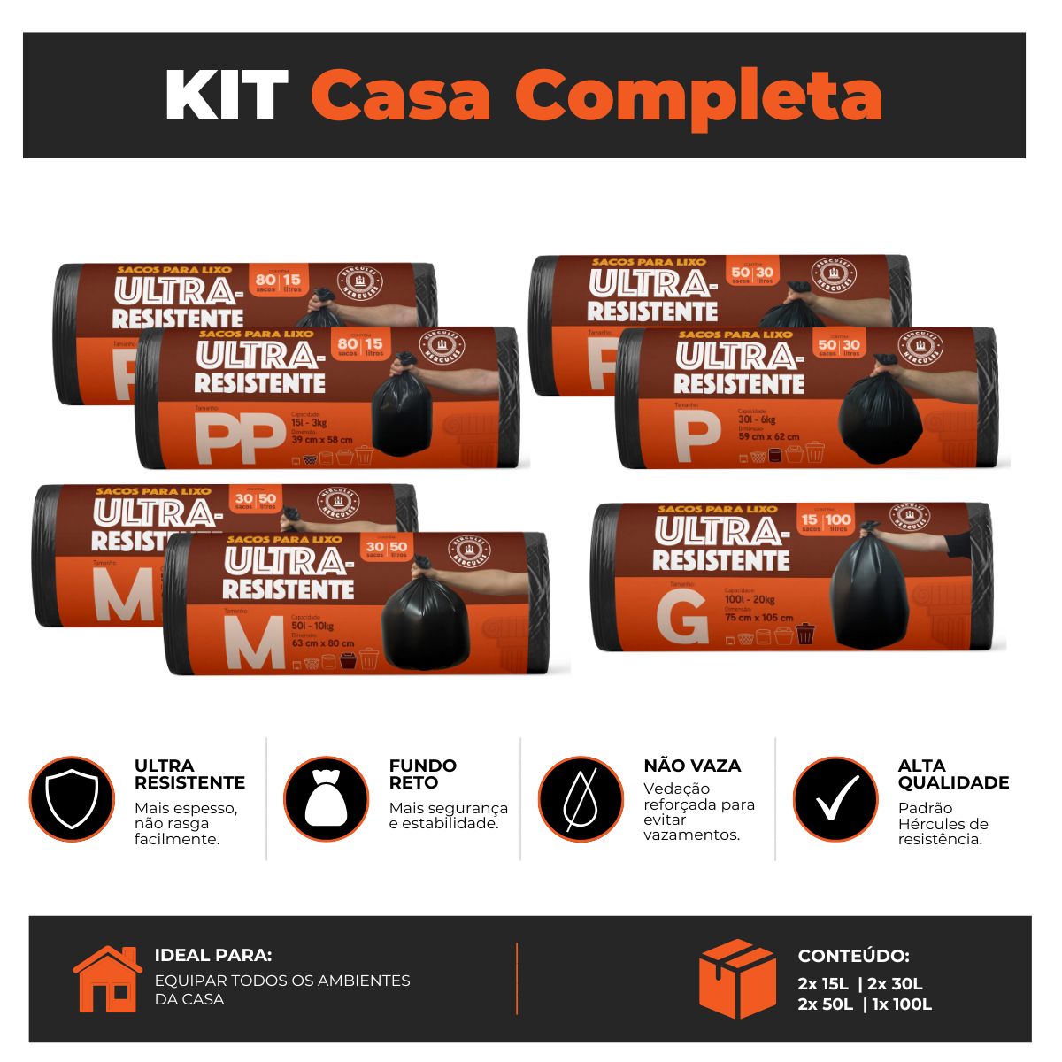 Kit Casa Completa Hércules - Econômica sem alça