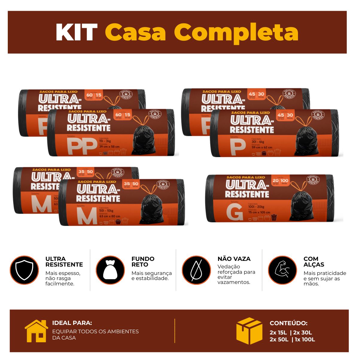 Kit Casa Completa Hércules - Premium com alça