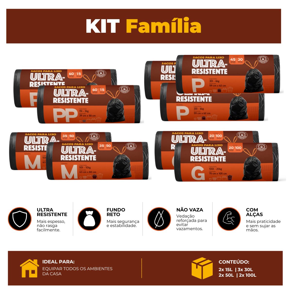 Kit Família Hércules - Premium com alça