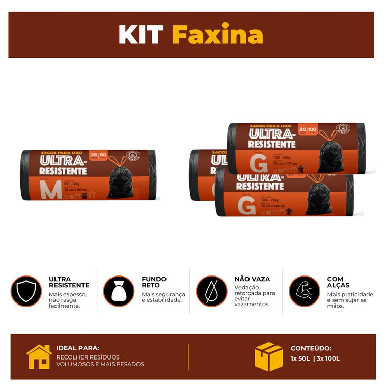 Kit Faxina Hércules Premium com alça