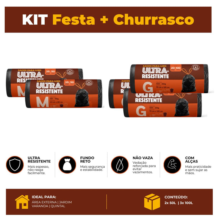 Kit Festa e Churrasco Hércules Premium com alça