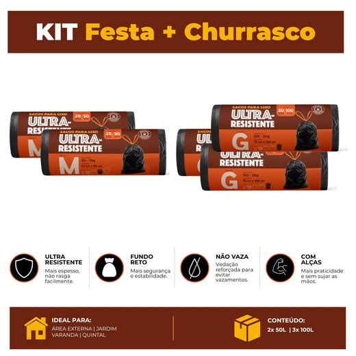 Kit Festa e Churrasco Hércules - Premium com alça